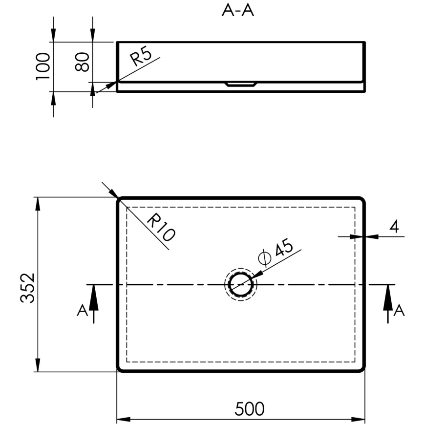 Sapho - Vasque à poser AURUM 50 x 35 cm, or mat