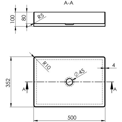 Sapho - Vasque à poser AURUM 50x35 cm en inox brossé