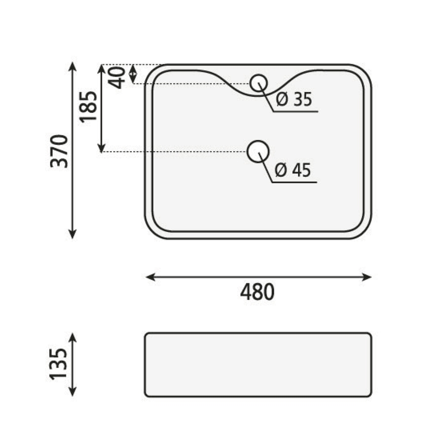 Sapho - Vasque à poser BALENA 48x37 cm céramique/blanc