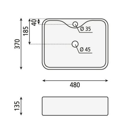 Sapho - Vasque à poser BALENA 48x37 cm noir mat