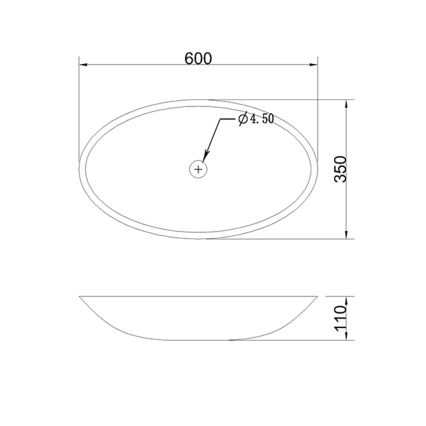 Sapho - Vasque à poser BLOK 60 x 35 cm marquin / noir mat