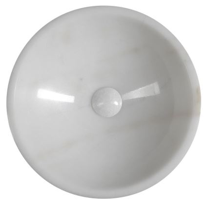 Sapho - Vasque à poser BLOK Ø 40 cm marbre/blanc