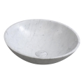 Sapho - Vasque à poser BLOK Ø 42 cm pierre / marbre de Carrare / blanc mat