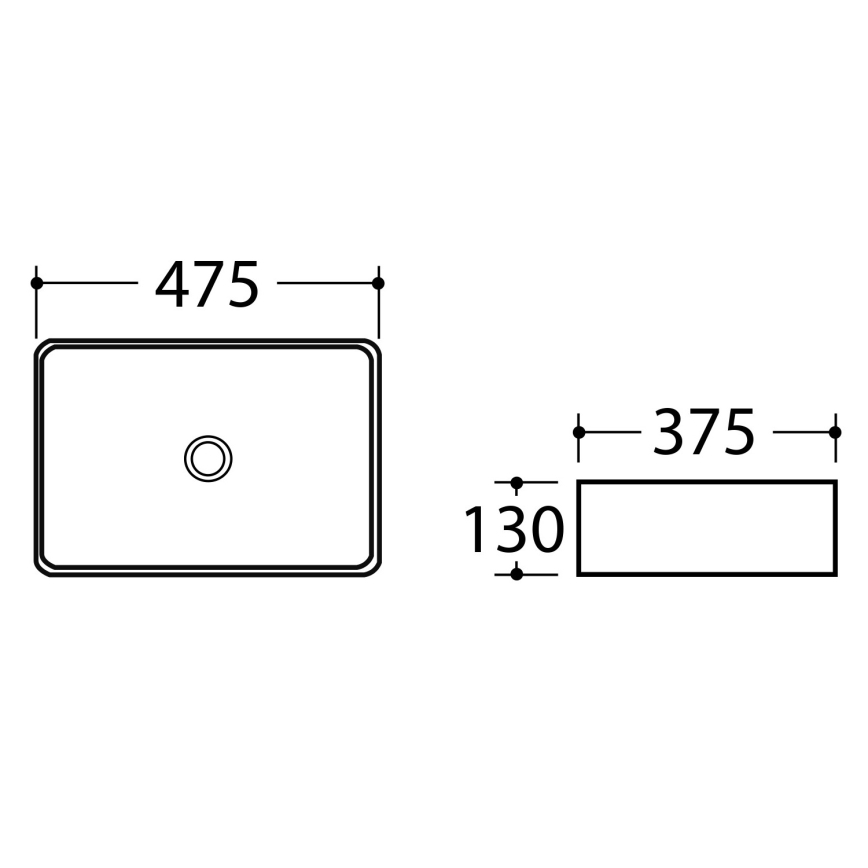 Sapho - Vasque à poser DALMA 47,5x37,5 cm céramique/gris