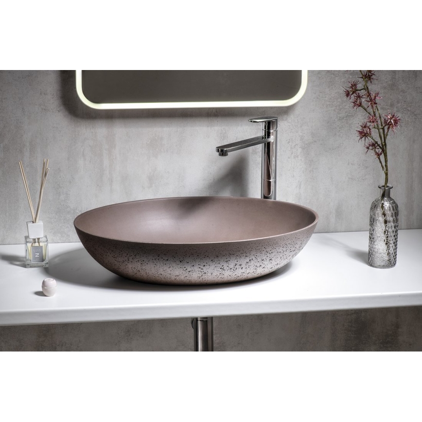 Sapho - Vasque à poser FORMIGO 60 x 40 cm béton/marron