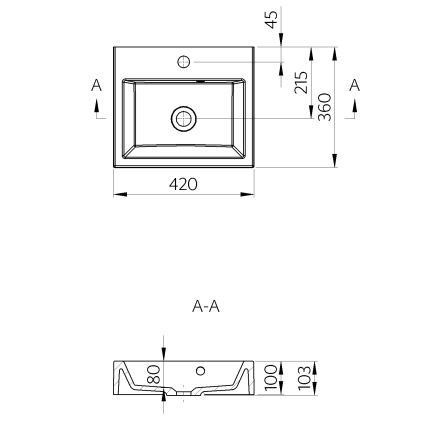 Sapho - Vasque à poser ORINOKO 42x36 cm céramique blanche