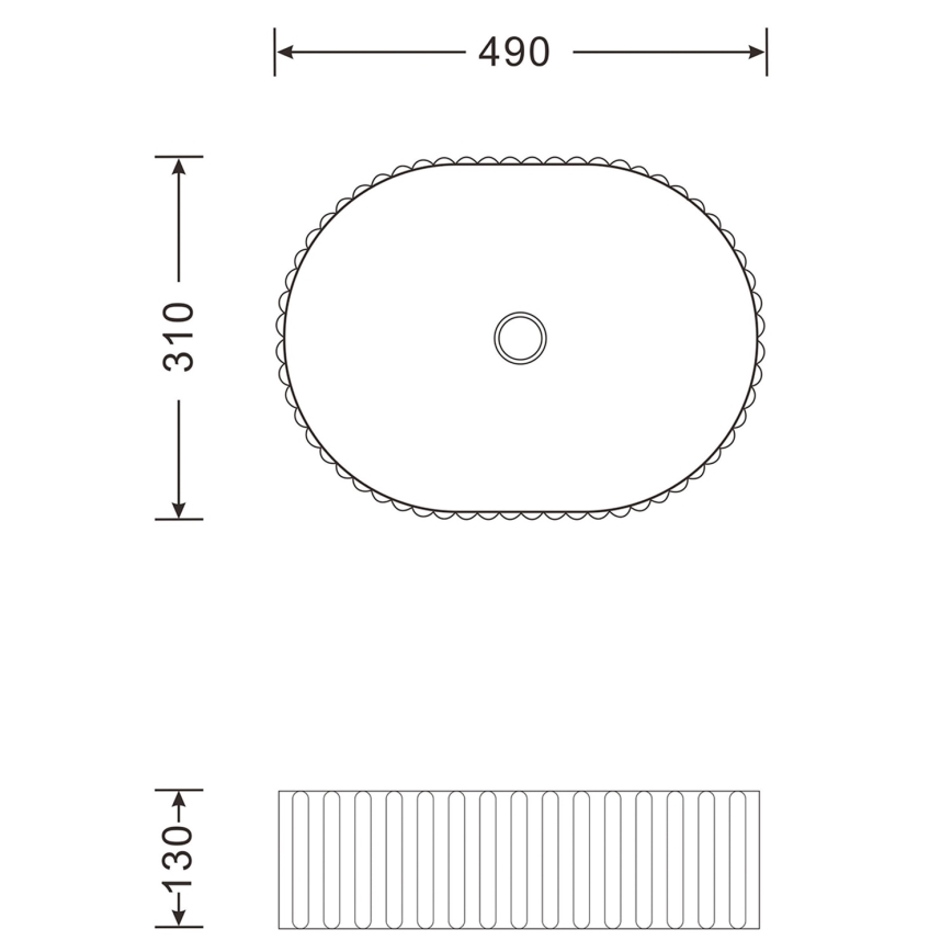 Sapho - Vasque à poser PICOBELLO 49 x 31 cm, céramique/blanc