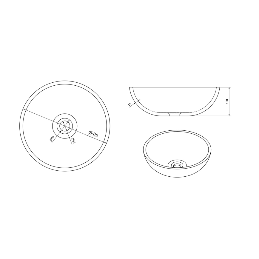 Sapho - Vasque à poser PRIORI Ø 41 cm céramique/marron