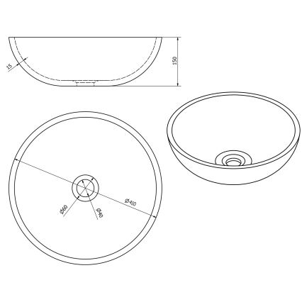 Sapho - Vasque à poser PRIORI Ø 41 cm, céramique multicolore