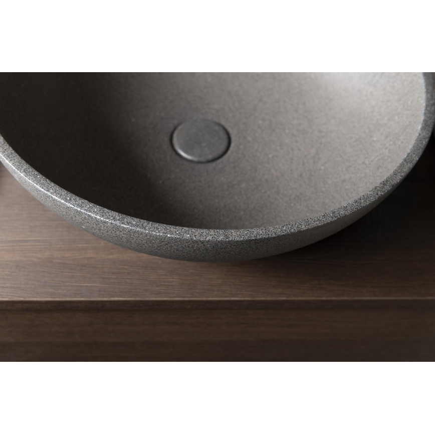 Sapho - Vasque à poser TURF Ø 44 cm béton / granit noir