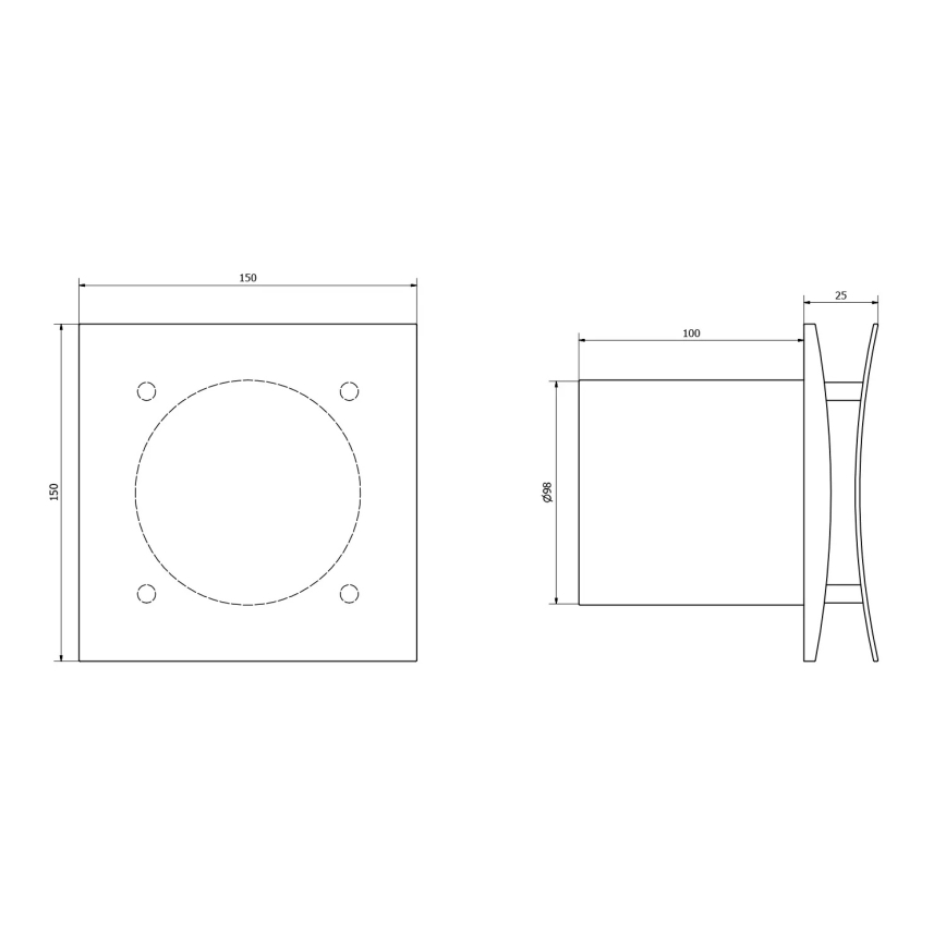 Sapho - Ventilateur axial avec minuterie EIRA 15W/230V blanc