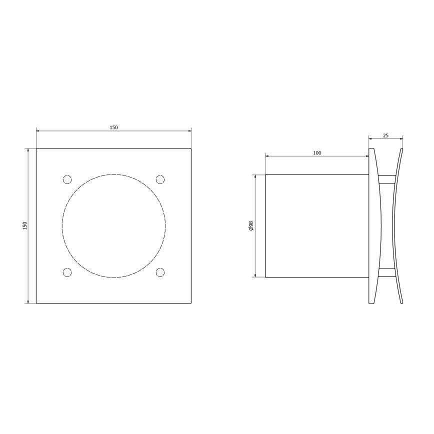 Sapho - Ventilateur axial EIRA 15W/230V blanc
