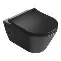 Sapho - WC suspendu avec douchette hygiénique, céramique/noir mat