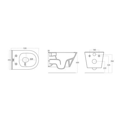 Sapho - WC suspendu AVVA céramique/noir