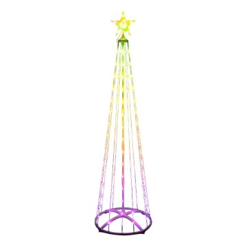 Sapin de Noël extérieur LED RVB 190xLED/230V 1,8 m IP44 + télécommande