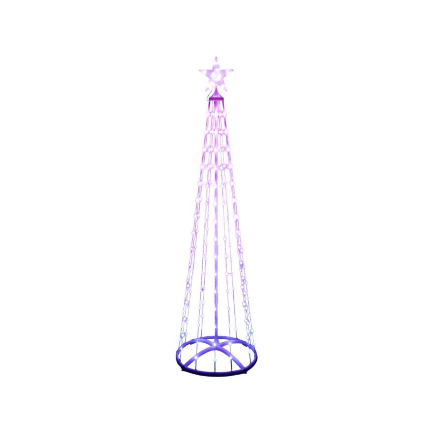 Sapin de Noël extérieur LED RVB 190xLED/230V 1,8 m IP44 + télécommande