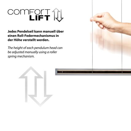 Schöner Wohnen 11316-18 - Suspension LED dimmable sur câble LENA LED/32W/230V 105 cm noir