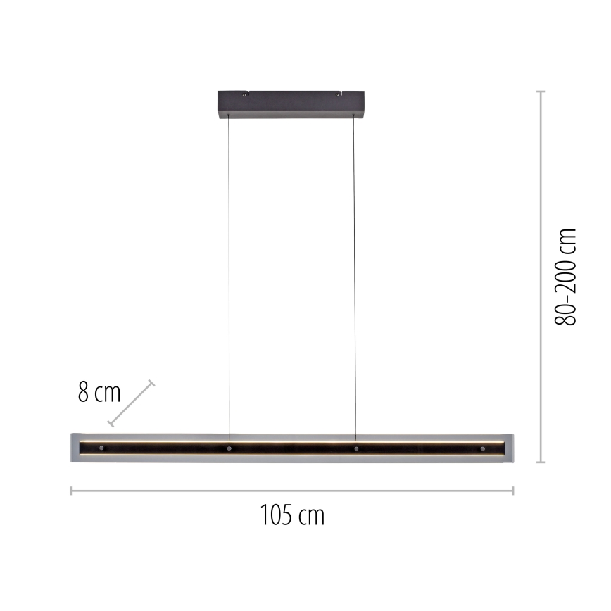 Schöner Wohnen 11316-18 - Suspension LED dimmable sur câble LENA LED/32W/230V 105 cm noir