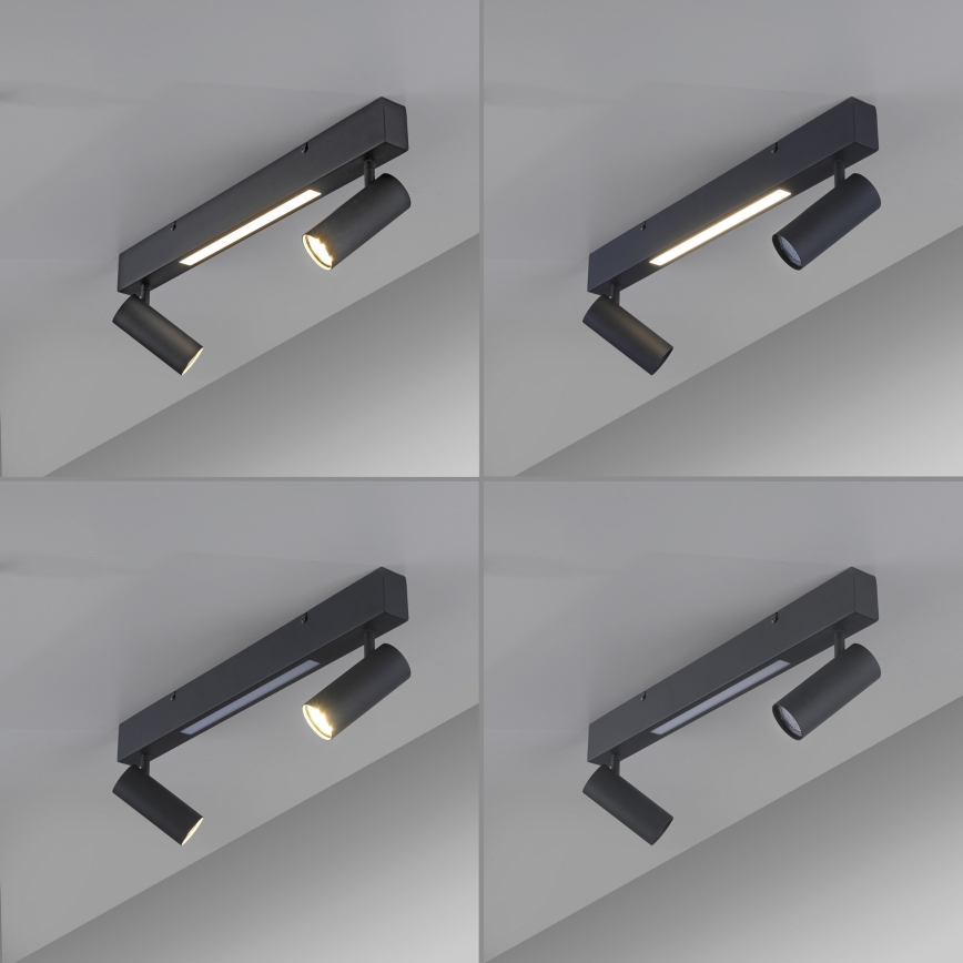 Schöner Wohnen 11793-18 - Spot LED DANTE 2xGU10/10W/230V + LED/7,2W noir