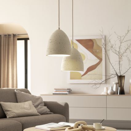 Schöner Wohnen 12540-42 - Suspension à câble TRAVENTA 1xE27/40W/230V Ø 21 cm béton