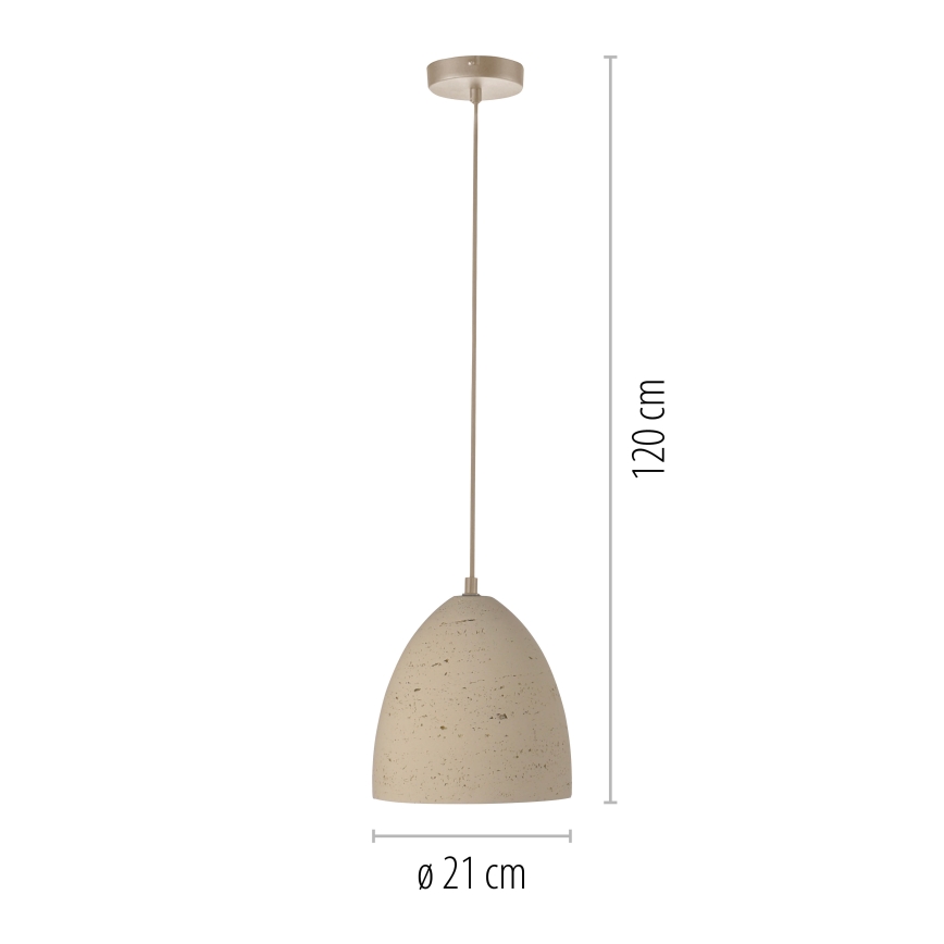 Schöner Wohnen 12540-42 - Suspension à câble TRAVENTA 1xE27/40W/230V Ø 21 cm béton