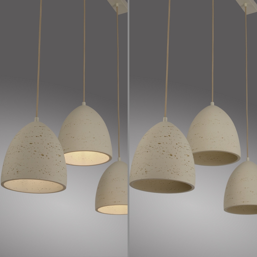 Schöner Wohnen 12541-42 - Suspension sur câble TRAVENTA 3 x E27 / 40 W / 230 V béton