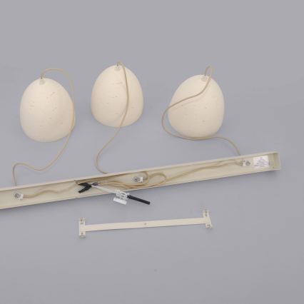 Schöner Wohnen 12541-42 - Suspension sur câble TRAVENTA 3 x E27 / 40 W / 230 V béton