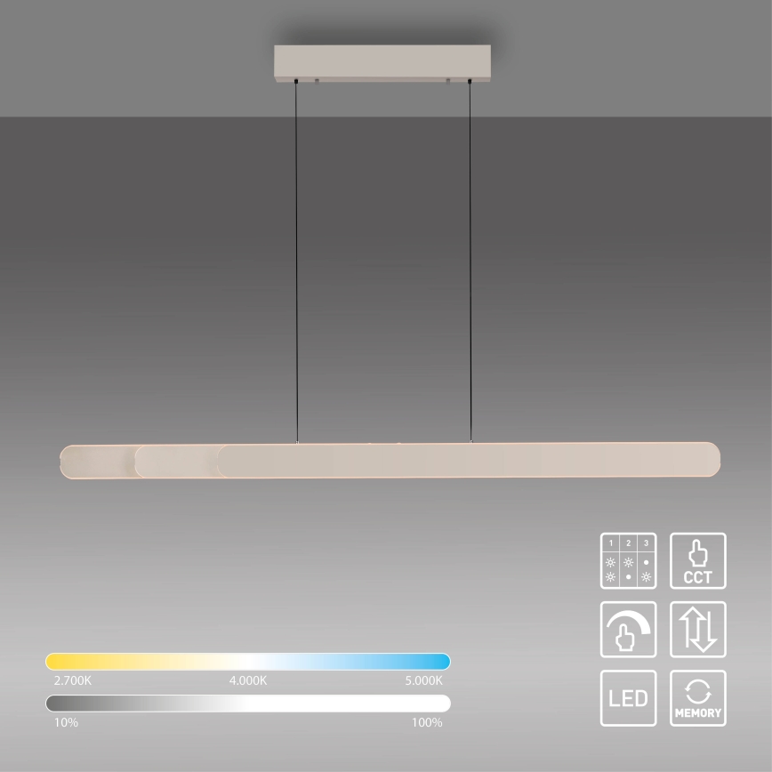 Schöner Wohnen 12577-39 - Suspension LED dimmable sur câble ADRIANA ROUND 2xLED/24W/230V 2700/3000/3500/4000/5000K gris