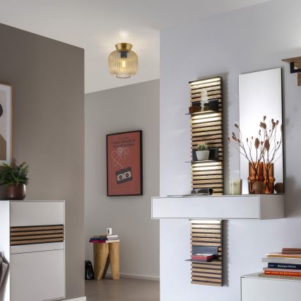Schöner Wohnen 13574-27 - Plafonnier NAMI 1xE27/25W/230V Ø 20 cm doré/beige/fumé