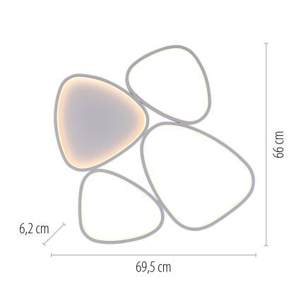 Schöner Wohnen 14038-16 - Plafonnier LED dimmable PEBBLES LED/35,5W/230V blanc