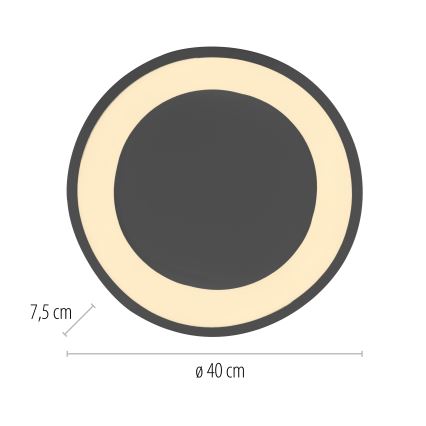 Schöner Wohnen 14233-18 - Plafonnier LED dimmable MONTA LED/21W/230V Ø 40 cm noir