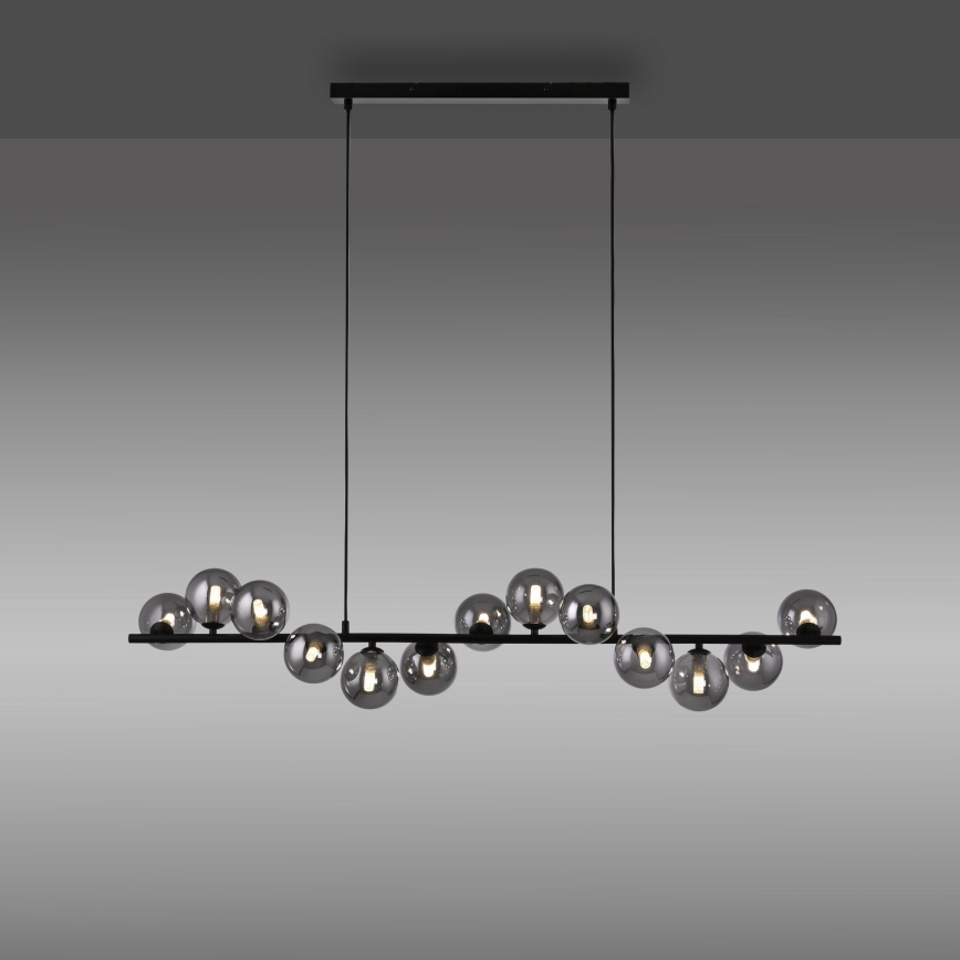Schöner Wohnen 14504-18 - Suspension LED sur câble DUBAI 13xG9/3W/230V 118 m noir/fumé