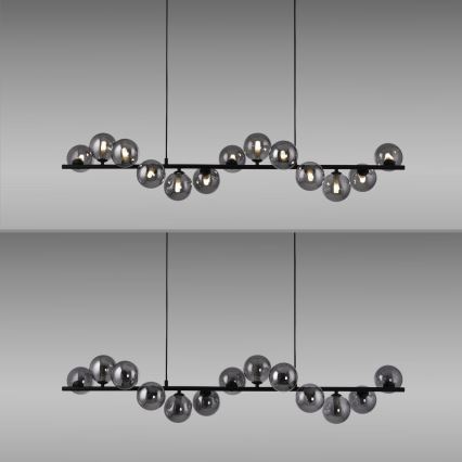 Schöner Wohnen 14504-18 - Suspension LED sur câble DUBAI 13xG9/3W/230V 118 m noir/fumé