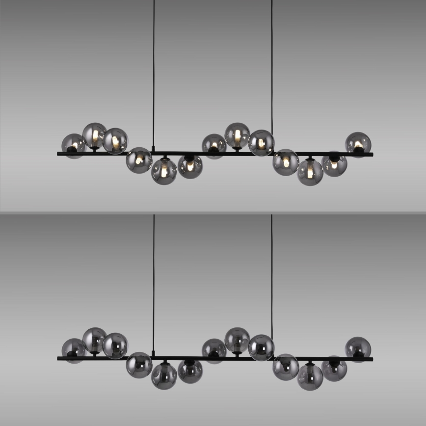 Schöner Wohnen 14504-18 - Suspension LED sur câble DUBAI 13xG9/3W/230V 118 m noir/fumé