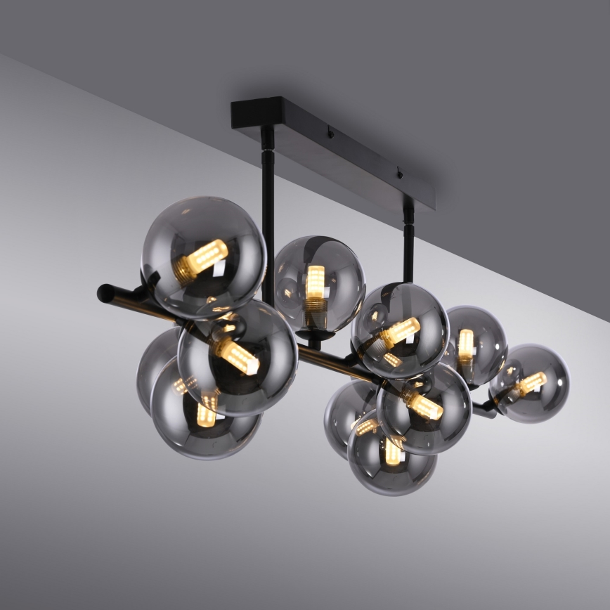 Schöner Wohnen 14505-18 - Lustre LED sur tige DUBAI 13xG9/3W/230V noir/fumé