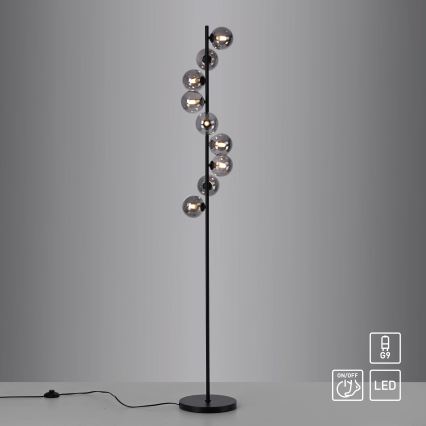 Schöner Wohnen 14506-18 - Lampadaire LED DUBAI 9xG9/3W/230V noir/fumé