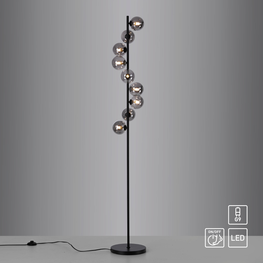 Schöner Wohnen 14506-18 - Lampadaire LED DUBAI 9xG9/3W/230V noir/fumé