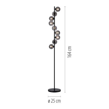 Schöner Wohnen 14506-18 - Lampadaire LED DUBAI 9xG9/3W/230V noir/fumé