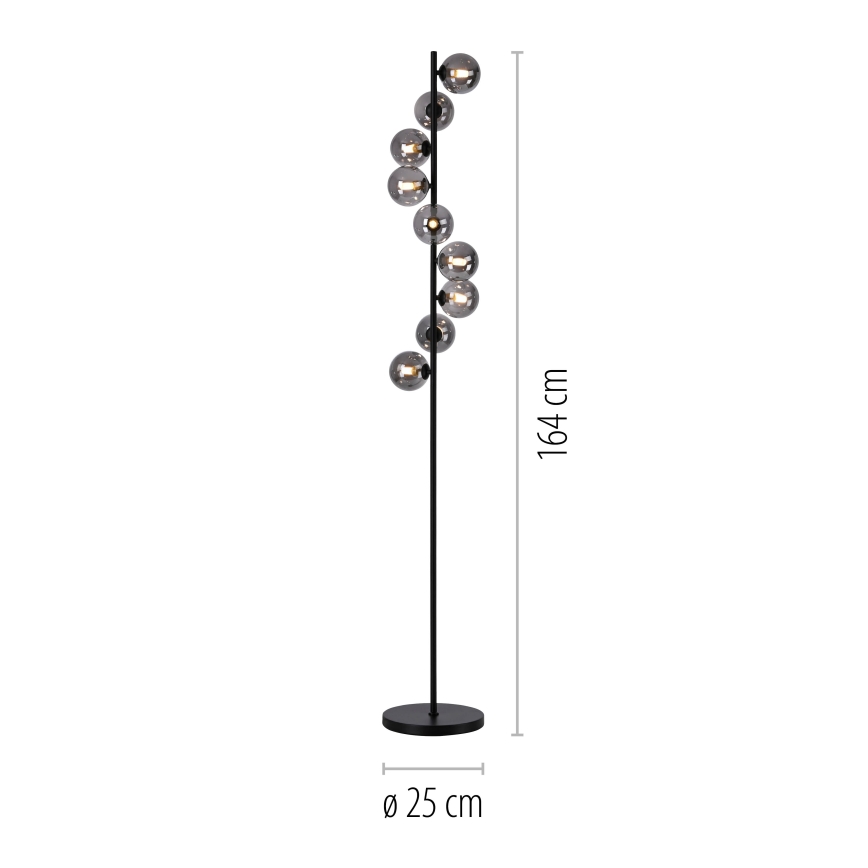 Schöner Wohnen 14506-18 - Lampadaire LED DUBAI 9xG9/3W/230V noir/fumé
