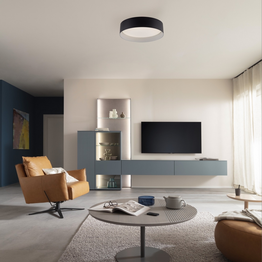 Schöner Wohnen 14593-18 - Plafonnier LED dimmable TAVOLI LED/10W/230V 2700-6500K Ø 28,5 cm noir + télécommande