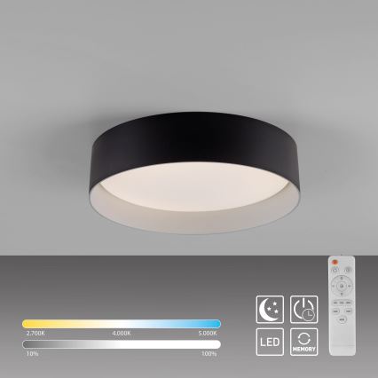Schöner Wohnen 14593-18 - Plafonnier LED dimmable TAVOLI LED/10W/230V 2700-6500K Ø 28,5 cm noir + télécommande