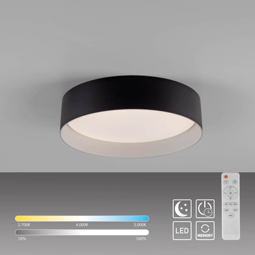 Schöner Wohnen 14593-18 - Plafonnier LED dimmable TAVOLI LED/10W/230V 2700-6500K Ø 28,5 cm noir + télécommande