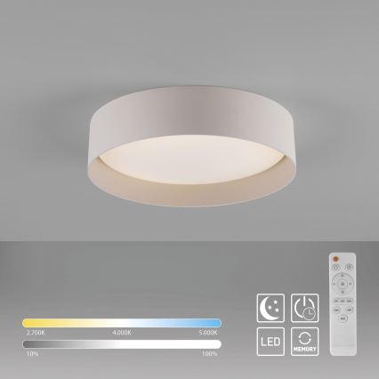 Schöner Wohnen 14593-39 - Plafonnier LED dimmable TAVOLI LED/10W/230V 2700-6500K Ø 28,5 cm gris + télécommande