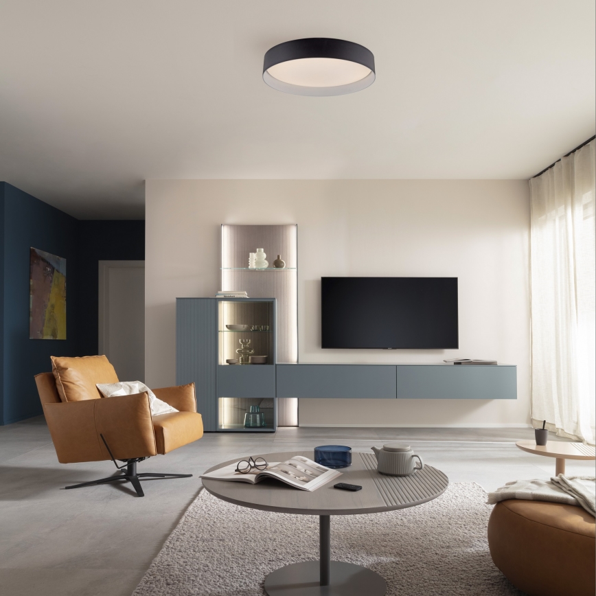 Schöner Wohnen 14594-18 - Plafonnier LED dimmable TAVOLI LED/20W/230V 2700-6500K Ø 39 cm noir + télécommande