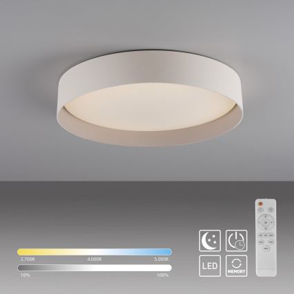 Schöner Wohnen 14594-39 - Plafonnier LED dimmable TAVOLI LED 20 W / 230 V 2700–6500 K Ø 39 cm gris avec télécommande