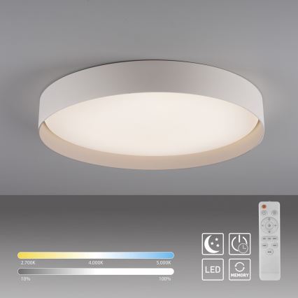 Schöner Wohnen 14595-39 - Plafonnier LED dimmable TAVOLI LED/34W/230V 2700-6500K Ø 49 cm gris + télécommande