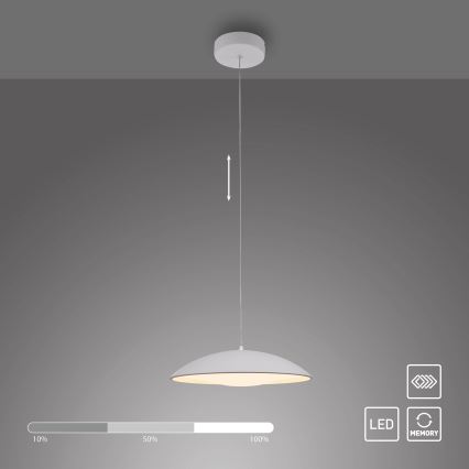 Schöner Wohnen 14606-16 - Lustre LED dimmable sur câble LENTE LED/17W/230V Ø 40 cm blanc