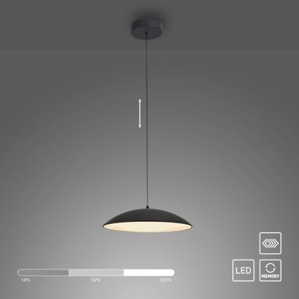 Schöner Wohnen 14606-18 - Suspension LED dimmable sur câble LENTE LED/17W/230V Ø 40 cm noire