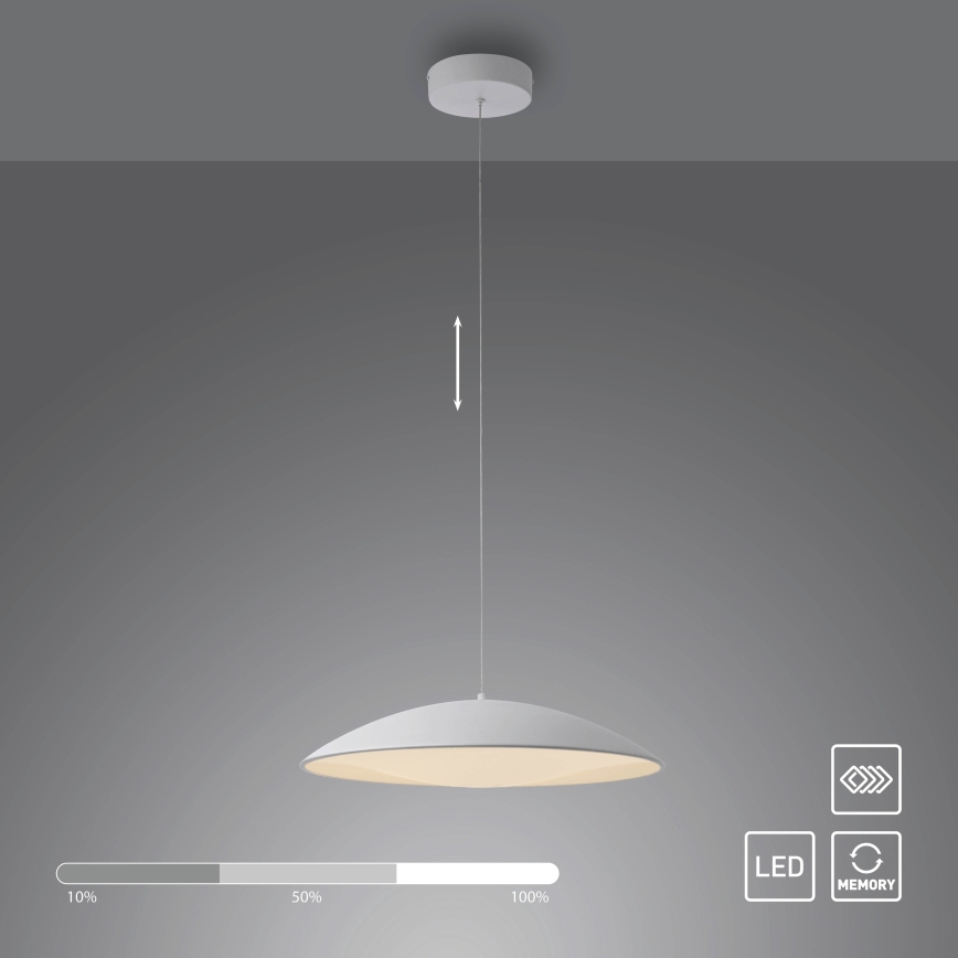 Schöner Wohnen 14607-16 - Suspension LENTE sur câble, LED dimmable, 23W/230V, Ø 50 cm, blanche