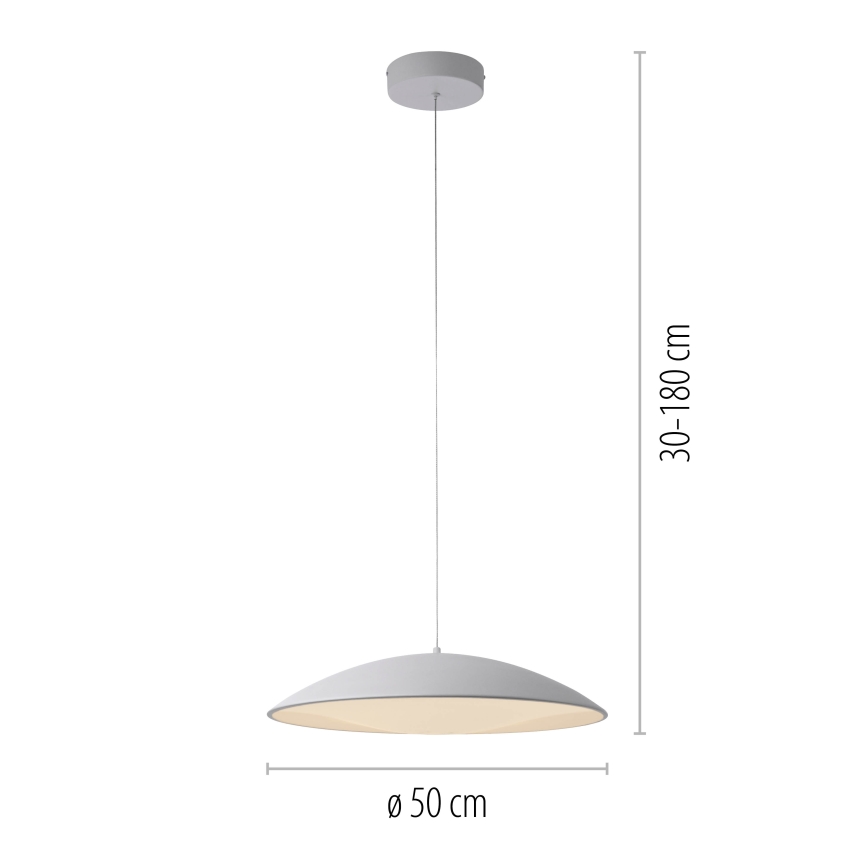 Schöner Wohnen 14607-16 - Suspension LENTE sur câble, LED dimmable, 23W/230V, Ø 50 cm, blanche